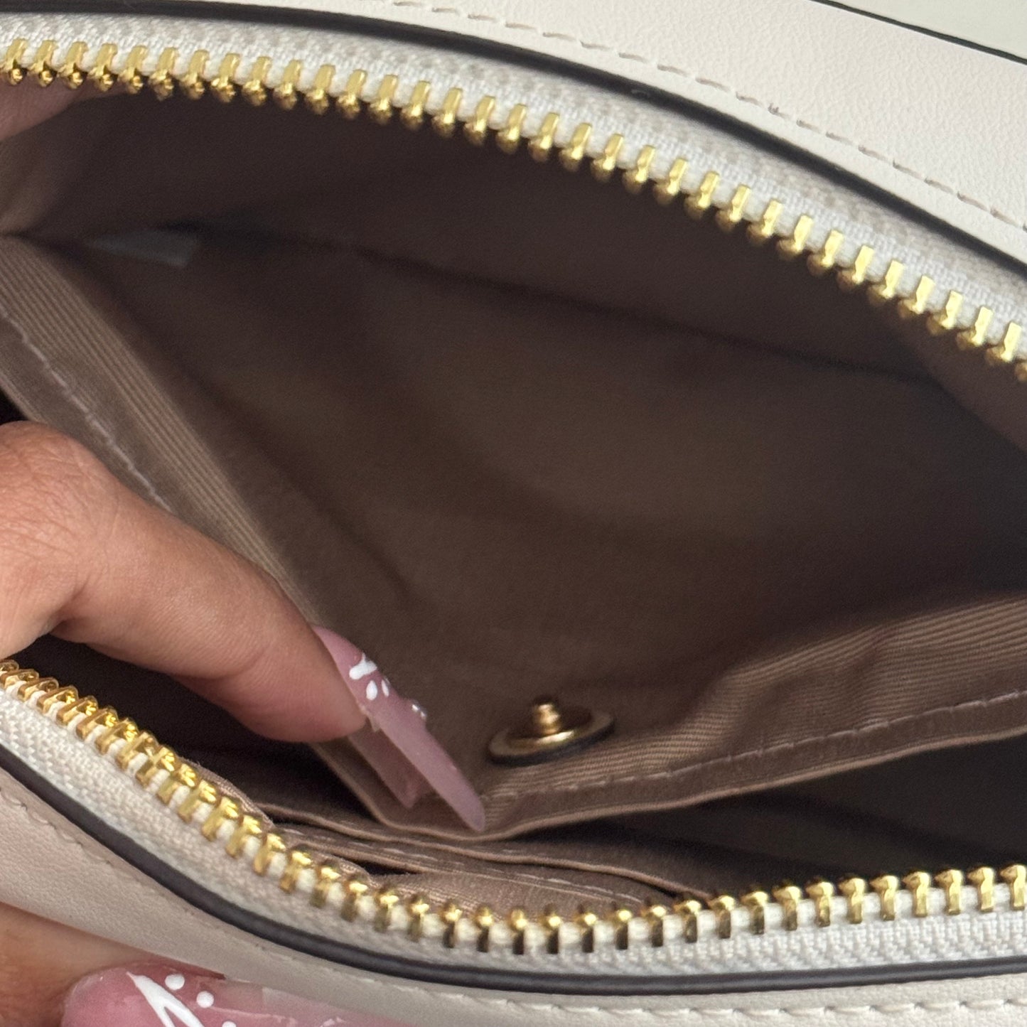 White Coach Jamie Camera Bag In Signature Canvas Crossbody