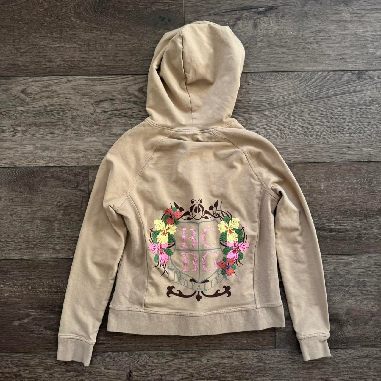 beige juicy couture inspired y2k rhinestone zip up jacket