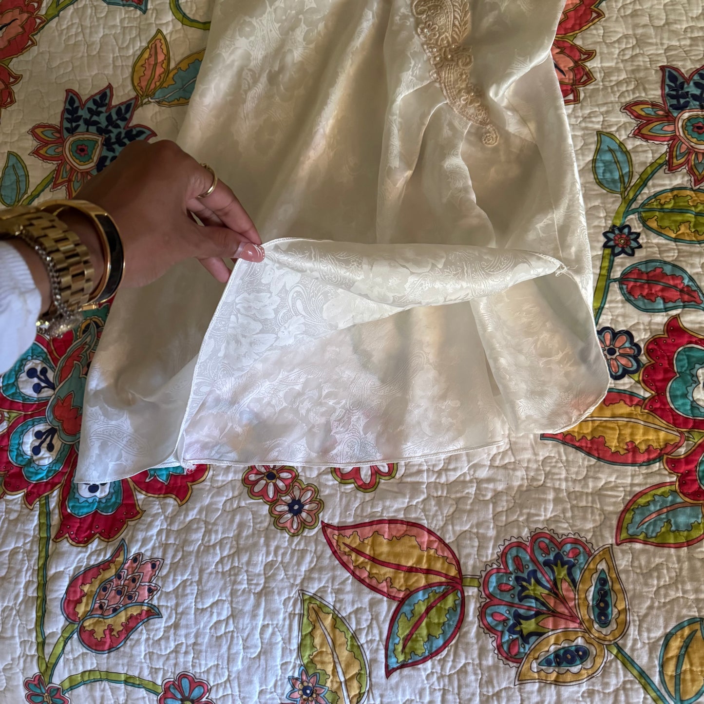 white victoria’s secret 90’s beaded slip lingerie dress (M)