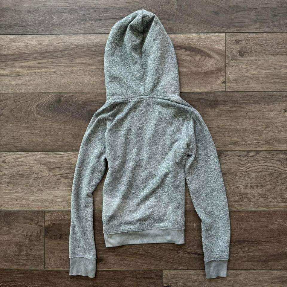 gray fur lined aeropostale hoodie zip up jacket (M)