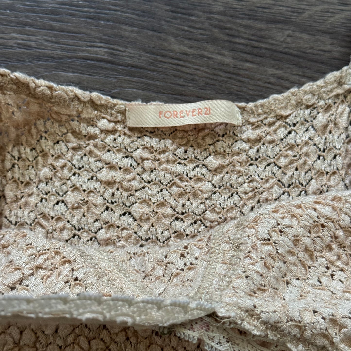 nude vintage forever 21 flower cami lace trim