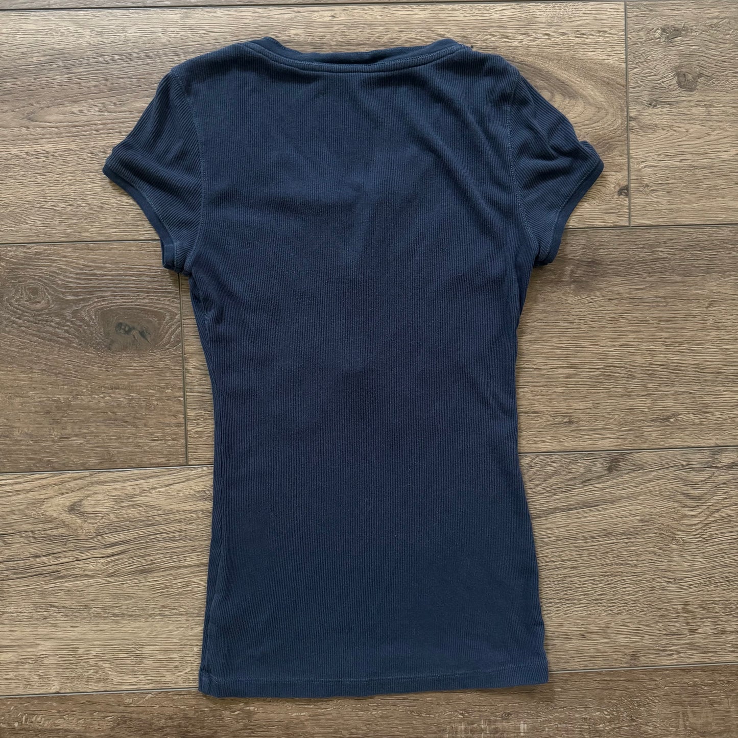 navy blue aero lave trim henley shirt short sleeve