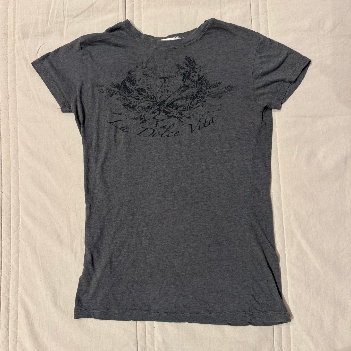 Dark Grey ‘Cotton Phase’ La Dolce Vita Angel Graphic Shirt