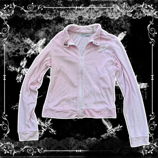 Baby Pink ‘Self Esteem’ Y2K Letter A Zip Up Diva Jacket