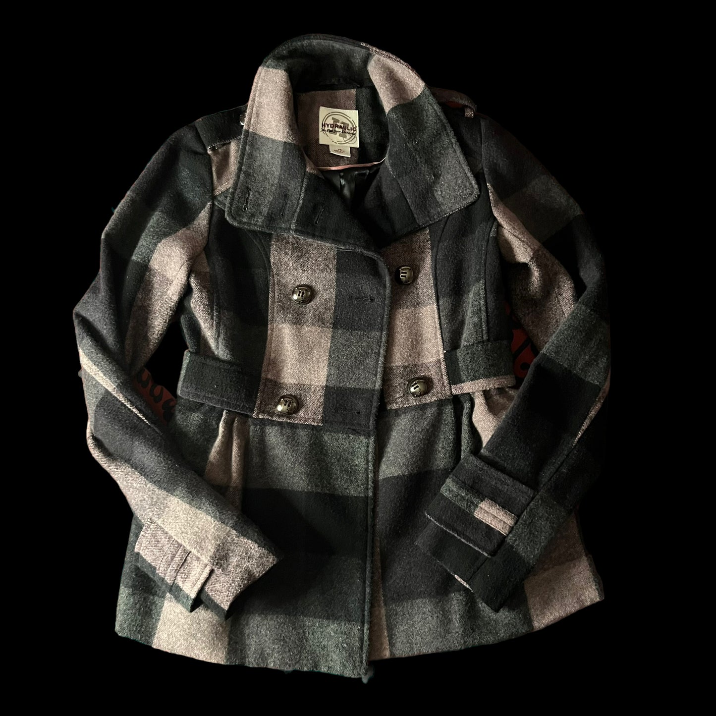 Black & Light Pink ‘Hydraulic’ Plaid Jacket