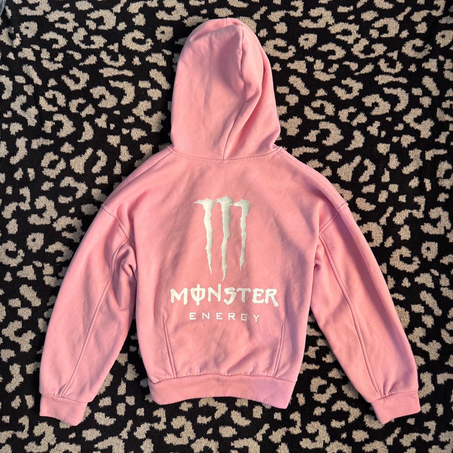 pink monster energy girls hoodie jacket (m)