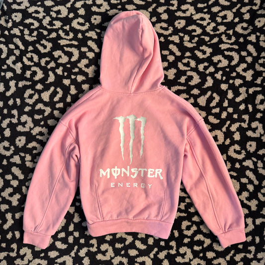 pink monster energy girls hoodie jacket (m)