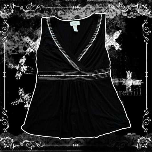 Black & Sliver ‘Ann Taylor aloft’ Sequin Wrapped Top