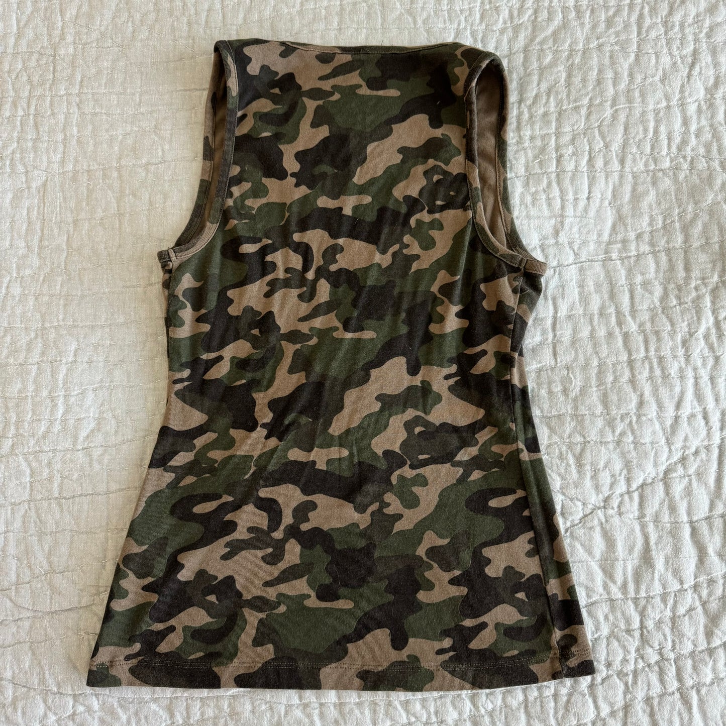 Camo ‘Guess’ Mesh Logo Tank Top.