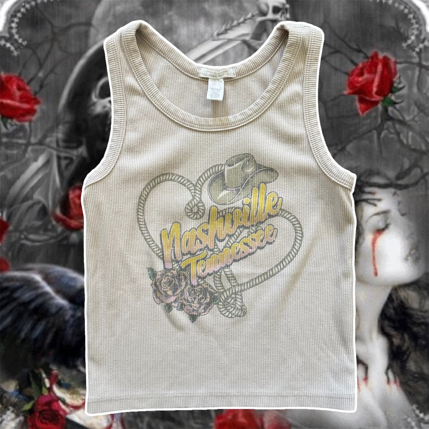 beige western cowboy nashville tennessee cropped top