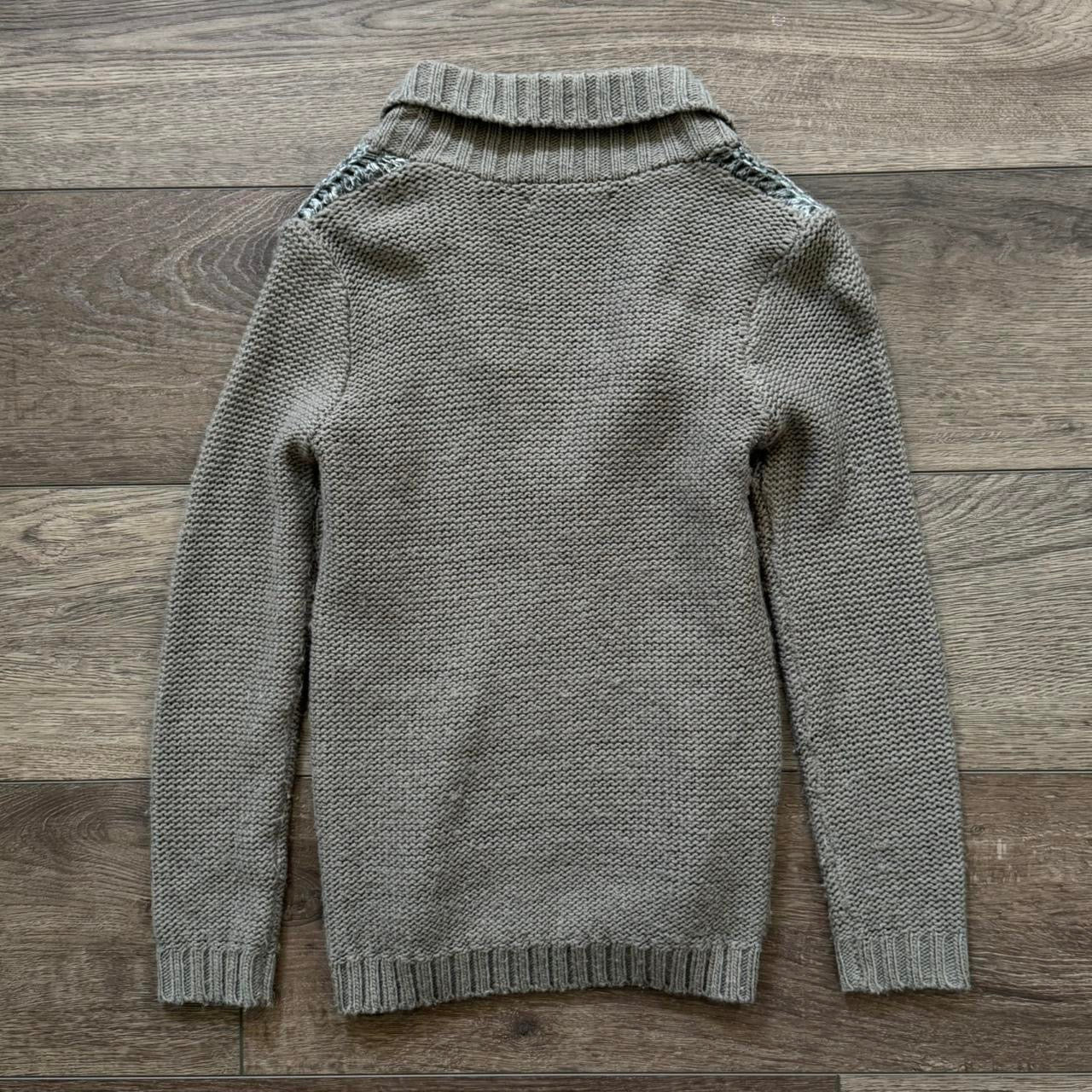 grey & sliver y2k knitted grungy zip up sweater jacket