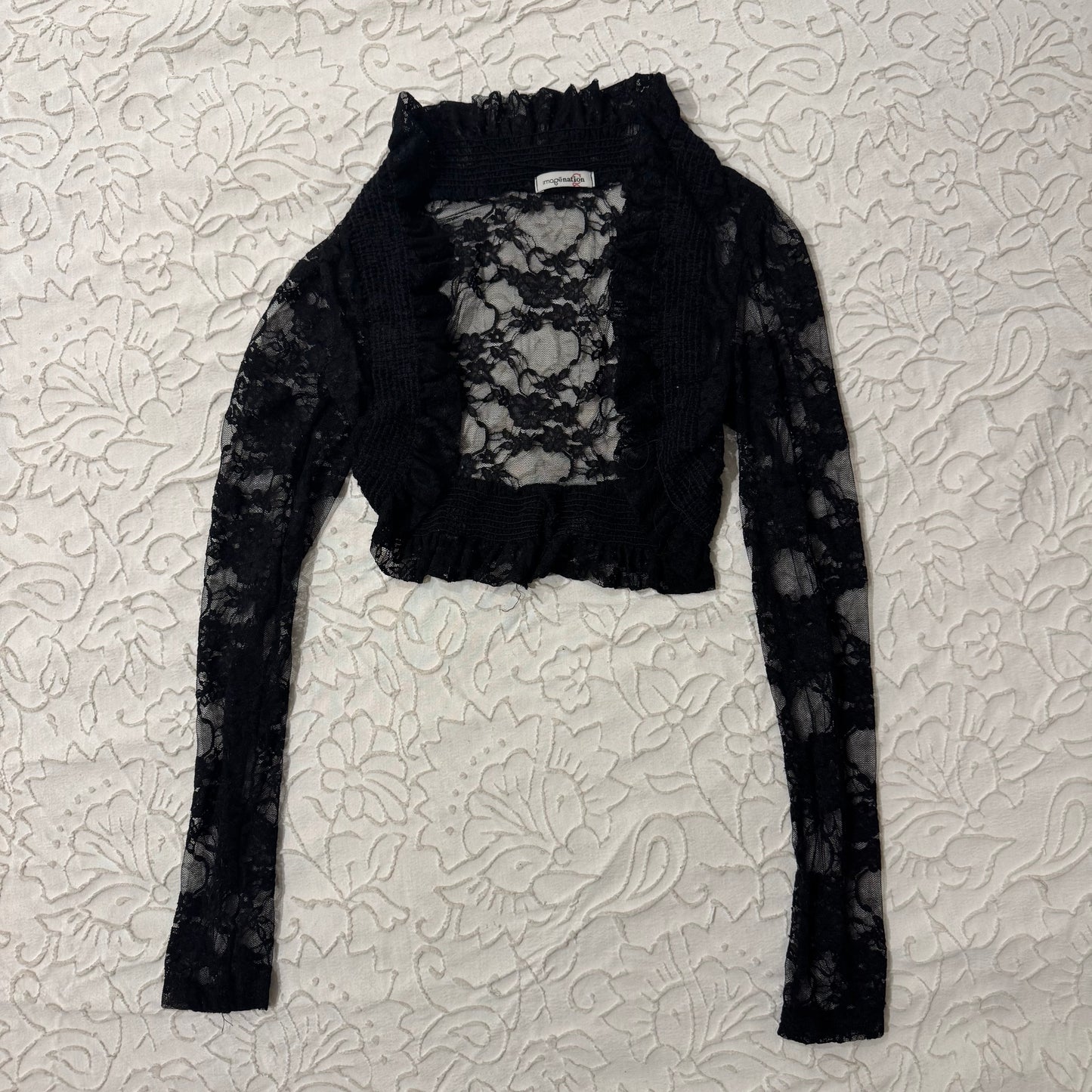 Black ‘Imagenation’ Lace Bolero Top Cardigan
