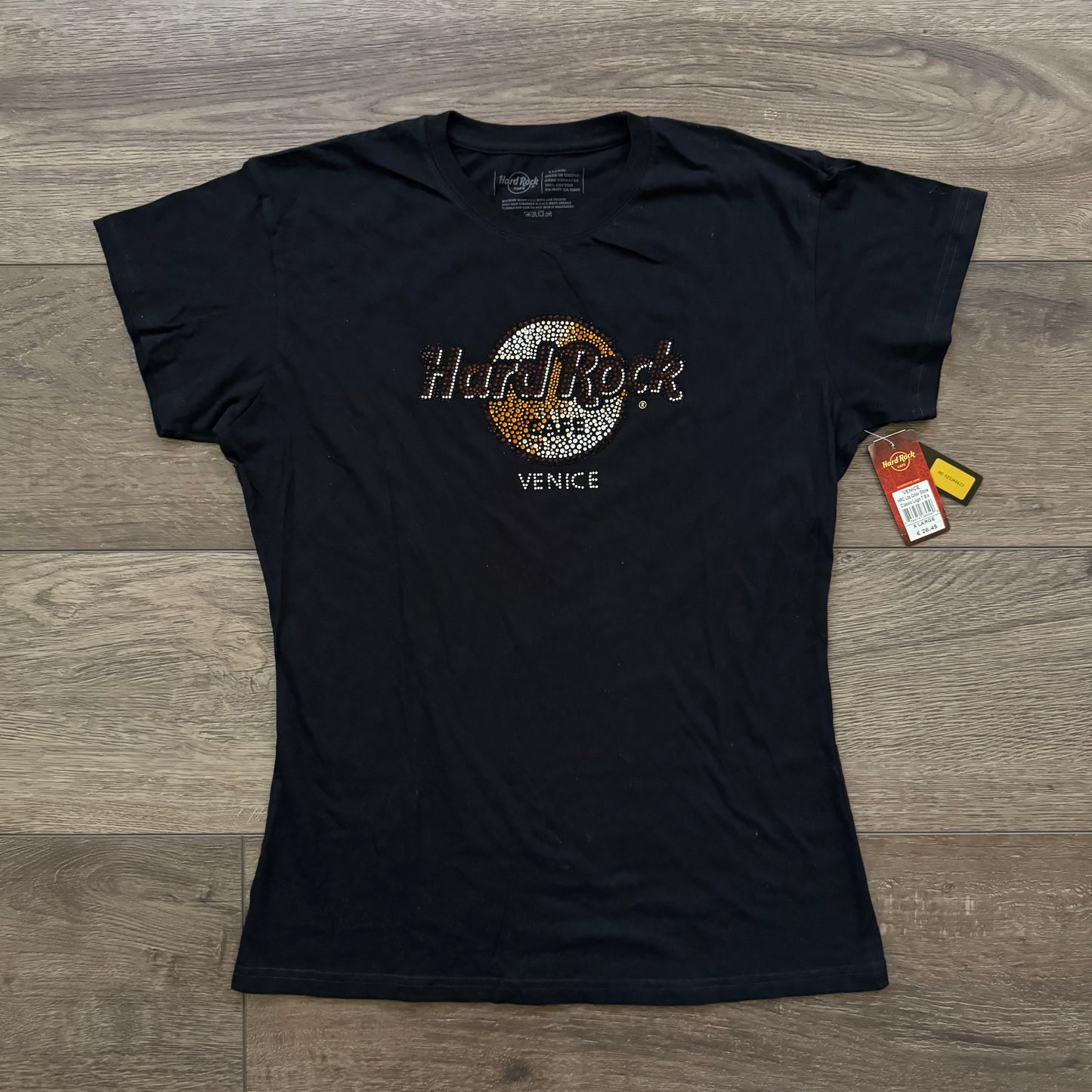 black hard rock NWT rhinestone venice rhinestone t shirt