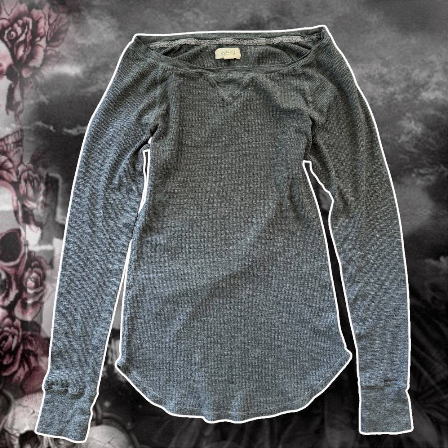 dark grey aerie thermal long sleeve shirt (S)