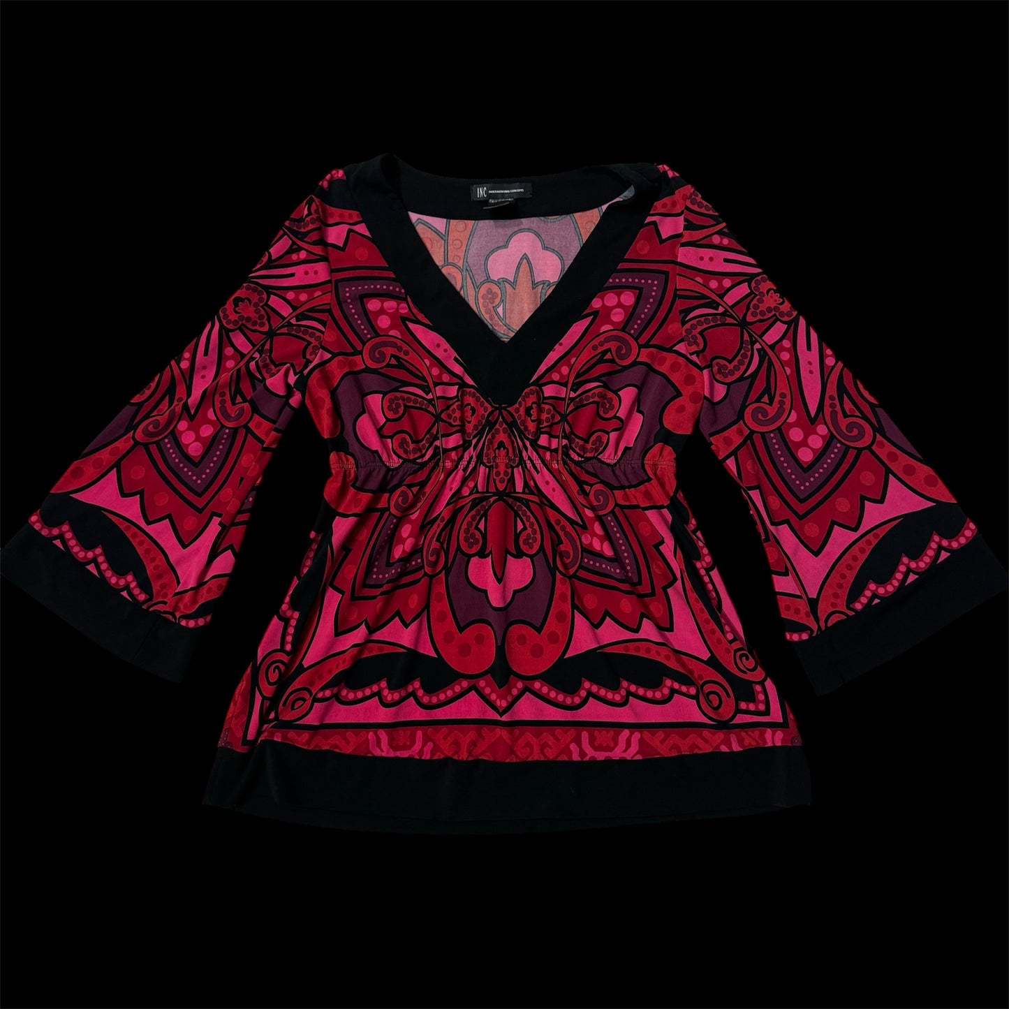 Pink & Black ‘INC international concepts’ Y2K Babydoll Blouse