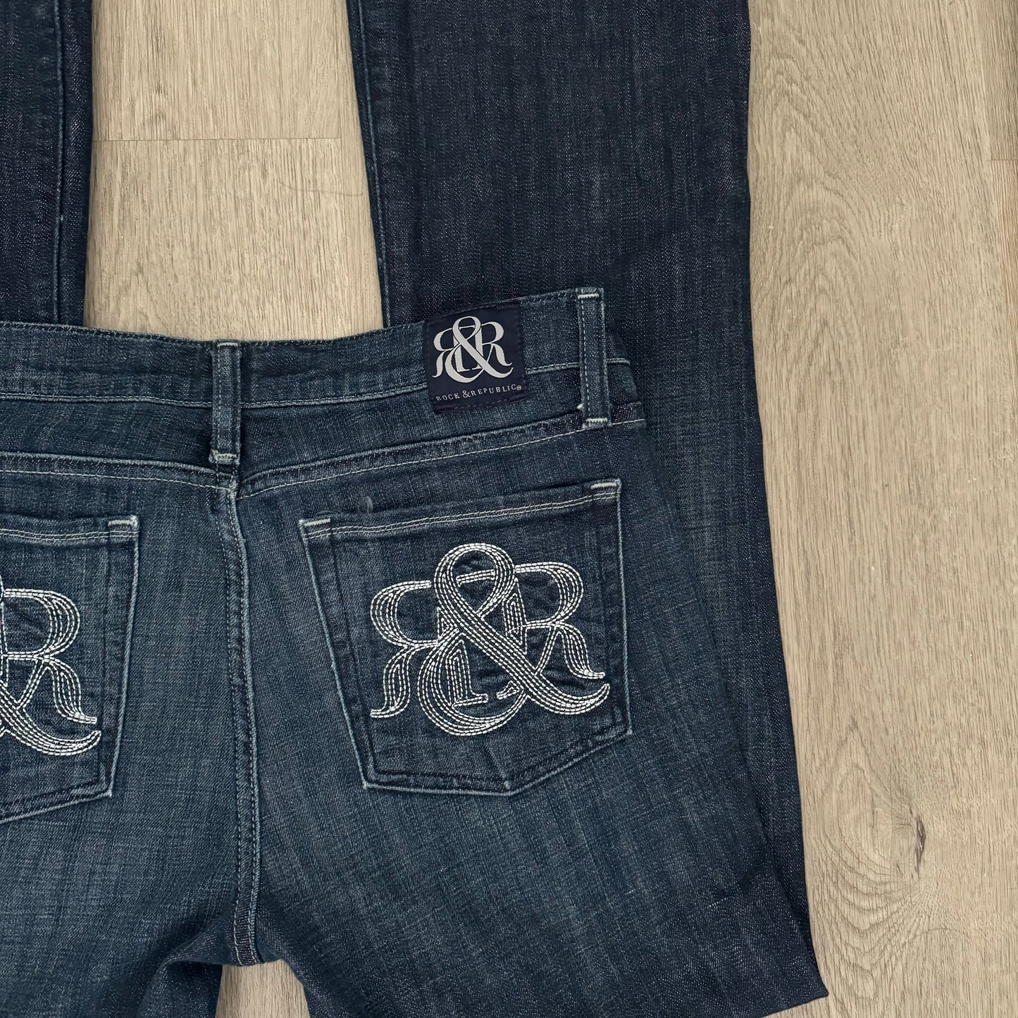 Denim Blue ‘Rock & Republic’ Midrise Straight Flared Jeans