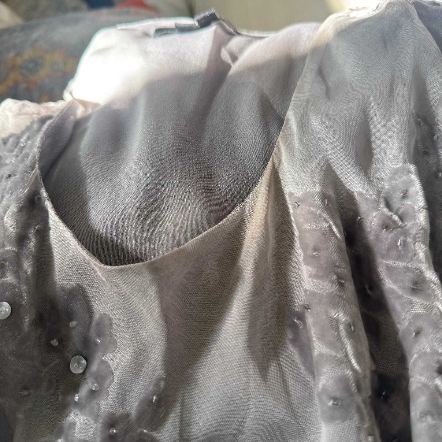 grey y2k sequin beaded silk asymmetrical dress (8)