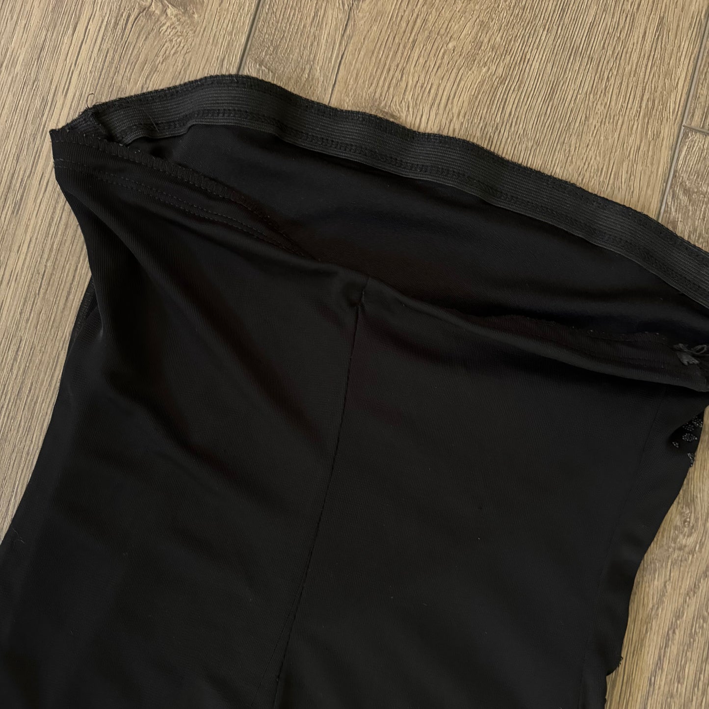 black y2k sequin asymmetric layered long dress