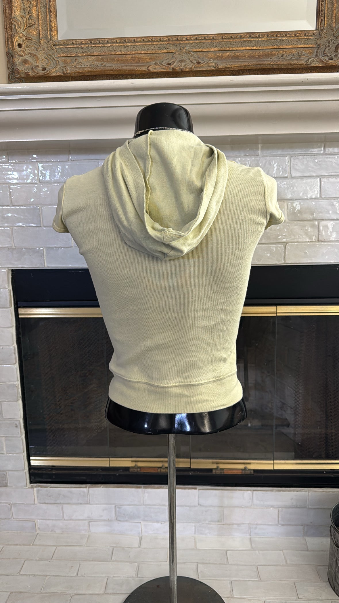 yellow y2k aeropostale athletic department hoodie short sleeve top