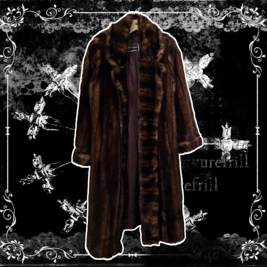 brown terry lewis classic luxuries women’s long fur coat
