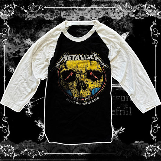 white & black metálica now that we are dead graphic men’s shirt