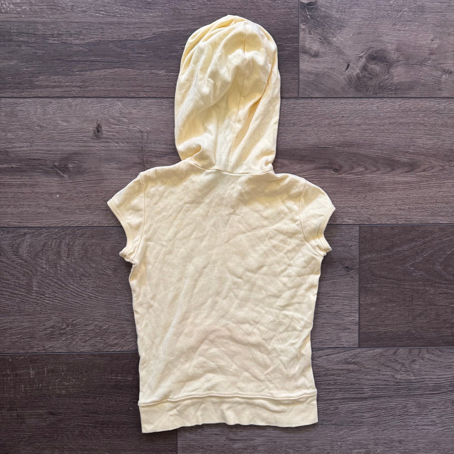 yellow y2k aeropostale athletic department hoodie short sleeve top
