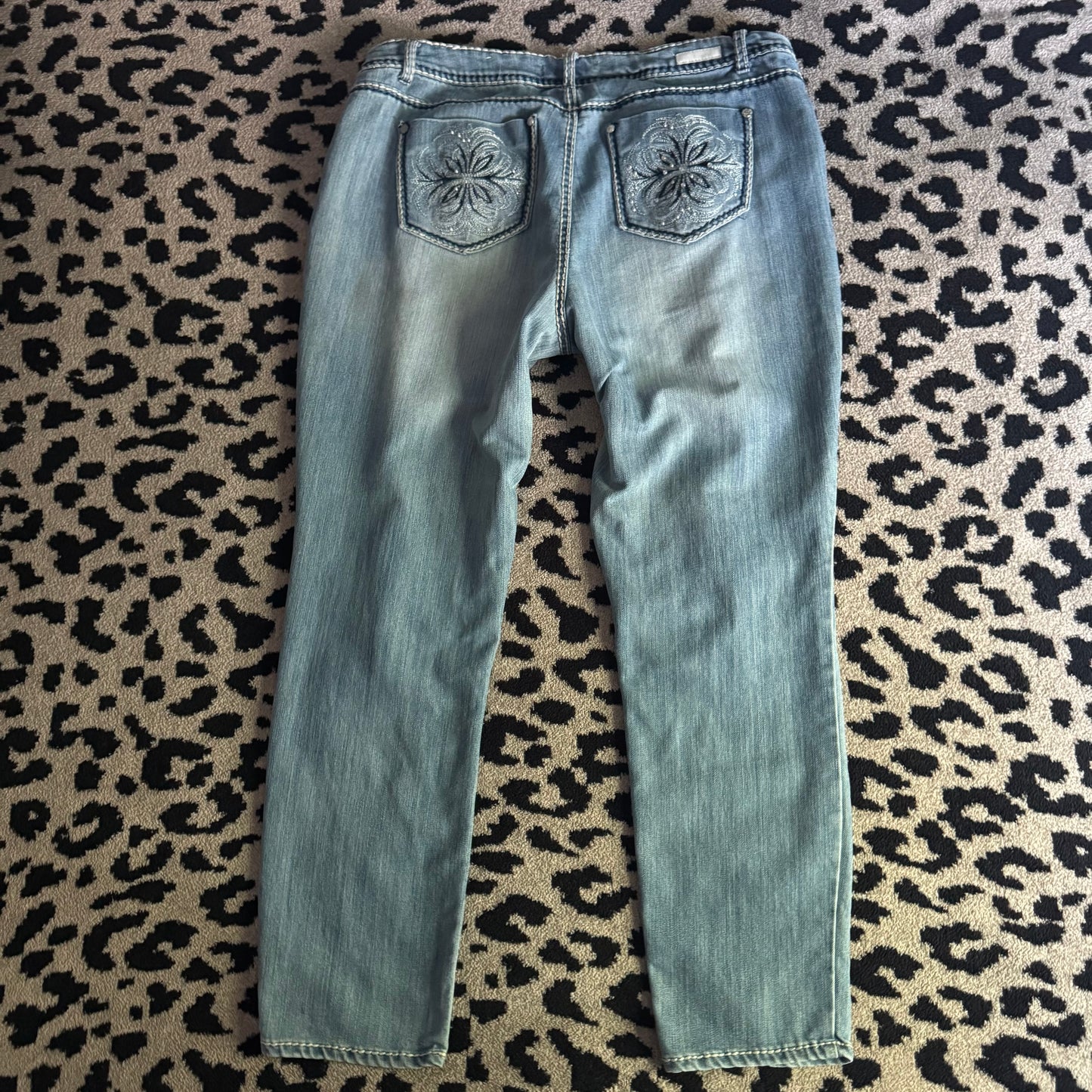 denim blue cybery2k almost famous ribbed distressed skinny jeans plus size (18)