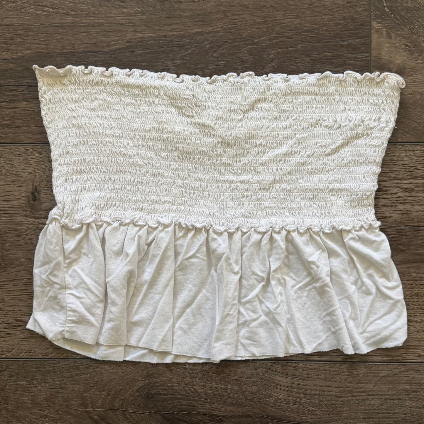 white stretchy boho hollister crop tube top