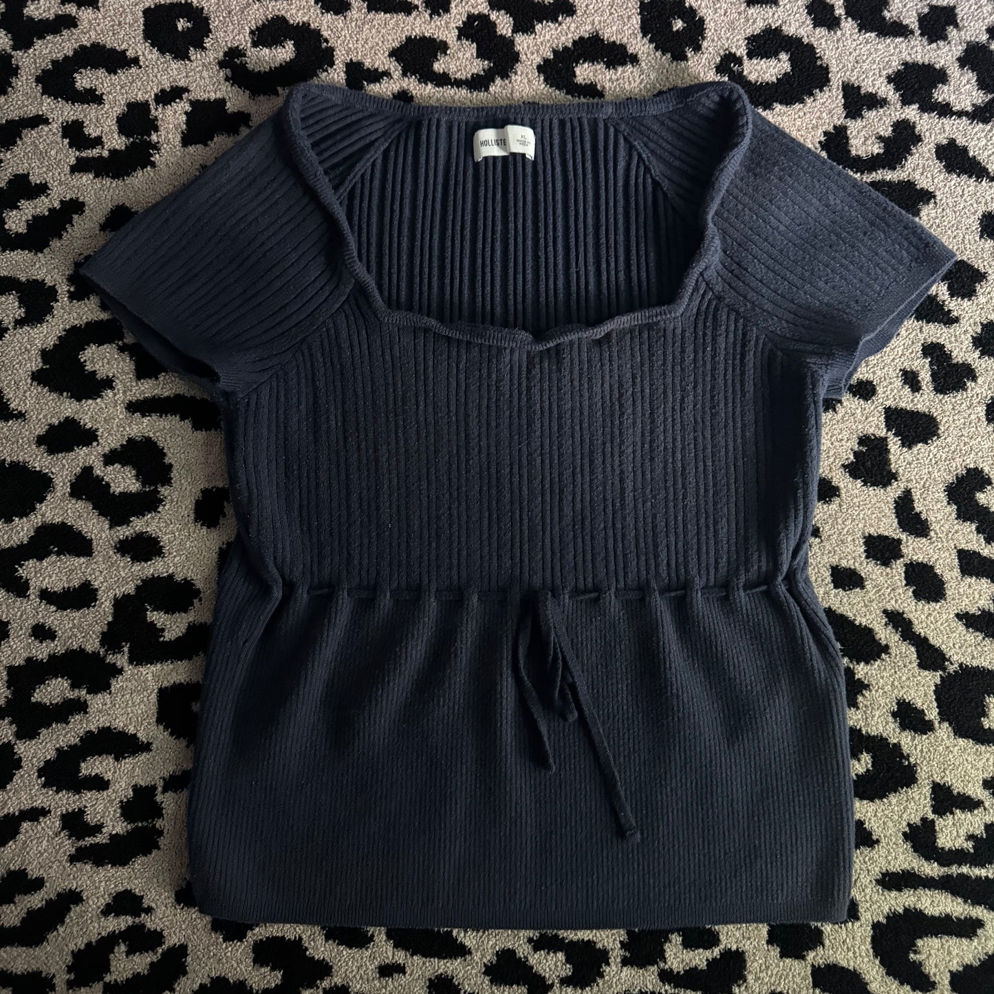 navy blue hollister babydoll blouse (xl)