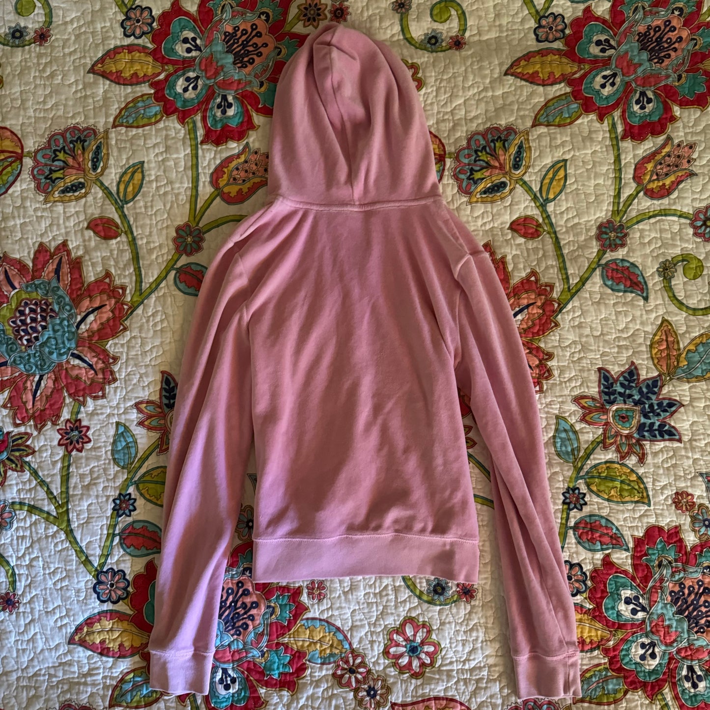 light pink VS PINK velour y2k 2000s zip up jacket (M)