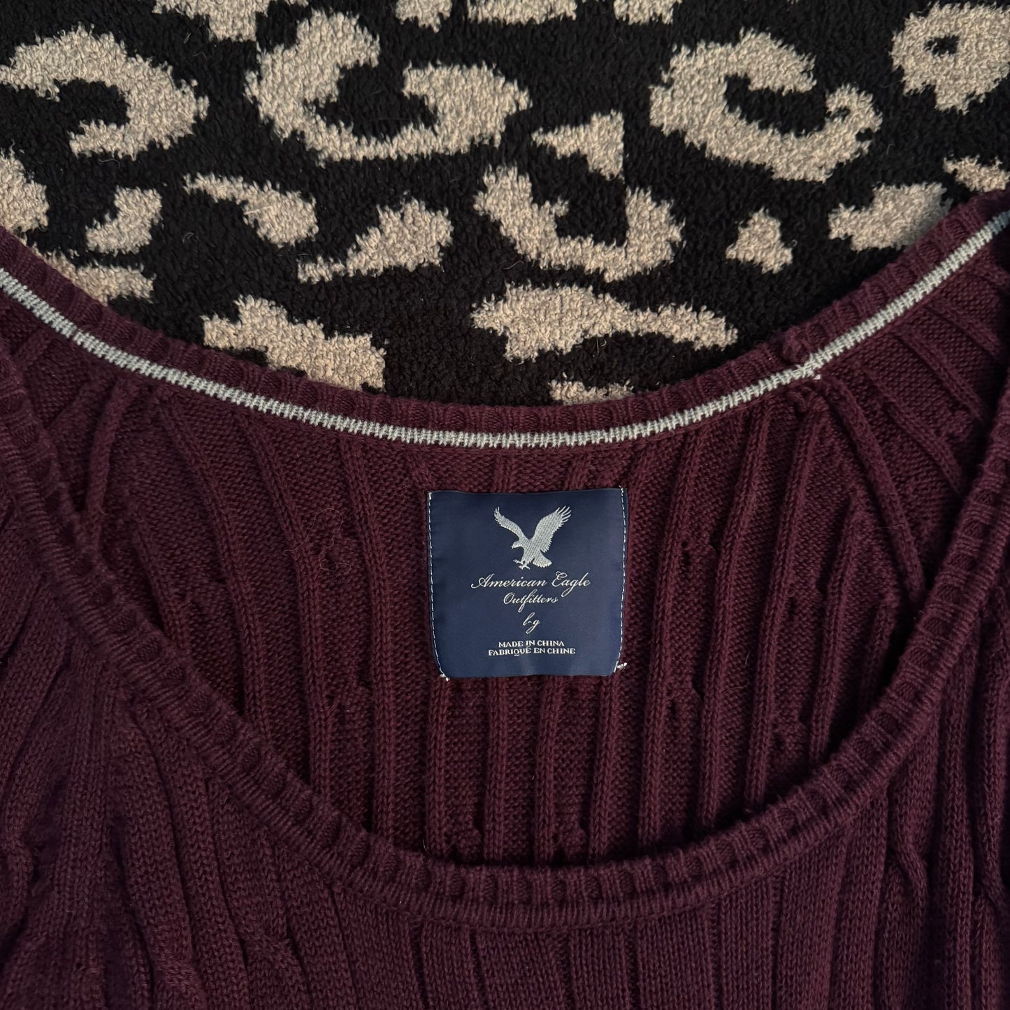 burgundy purple american eagle outfitters knitted bella swan long sleeve sweater (L)