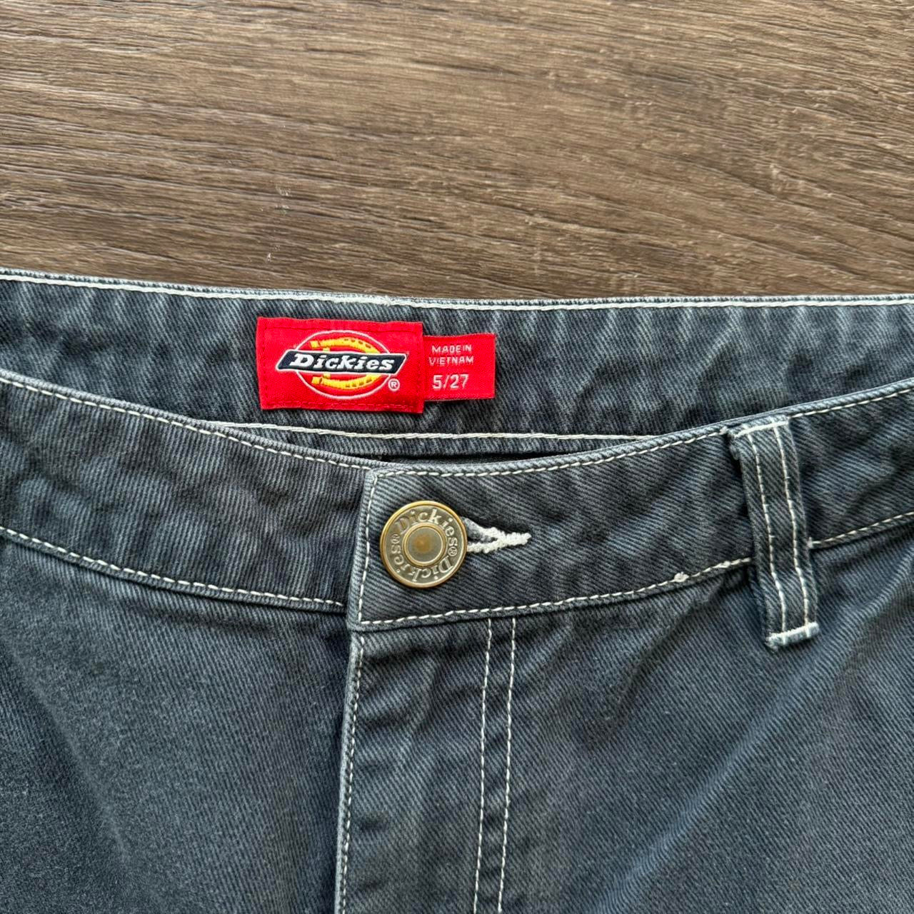 blue dickies work denim high rise straight pants