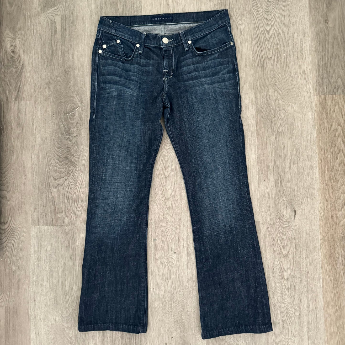 Denim Blue ‘Rock & Republic’ Midrise Straight Flared Jeans
