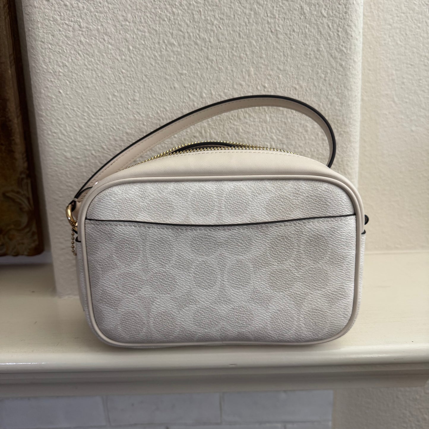 White Coach Jamie Camera Bag In Signature Canvas Crossbody