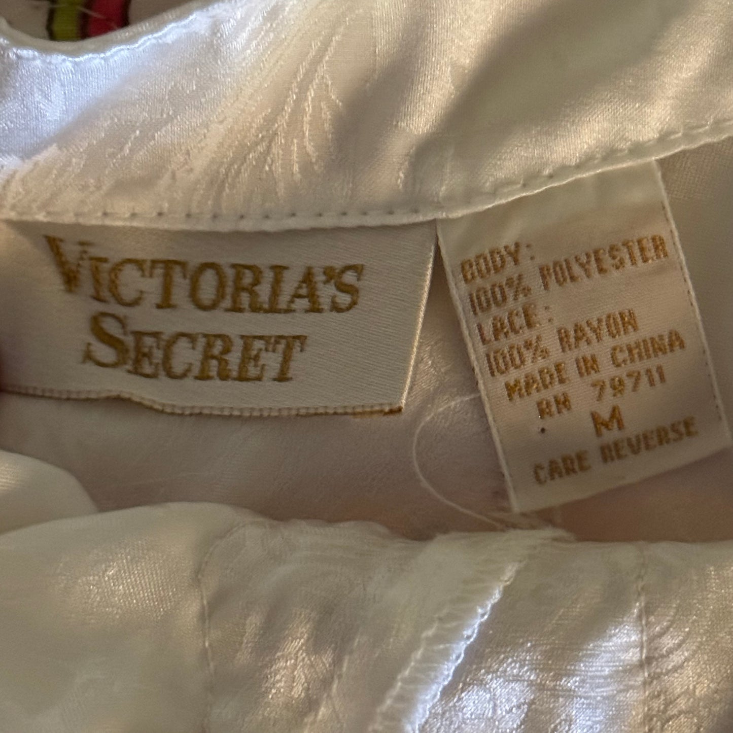 white victoria’s secret 90’s beaded slip lingerie dress (M)
