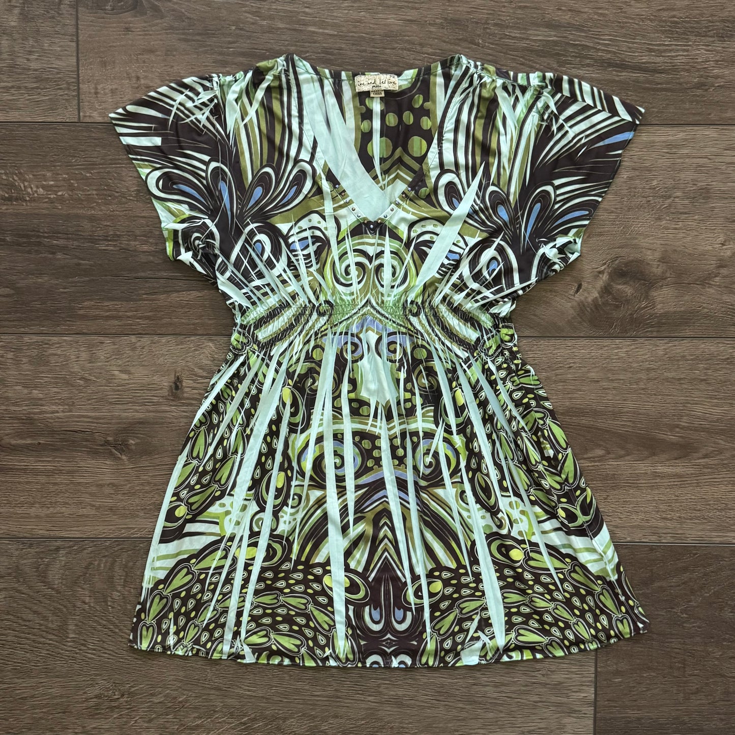 green whismy y2k v neck rhinestone trim blouse