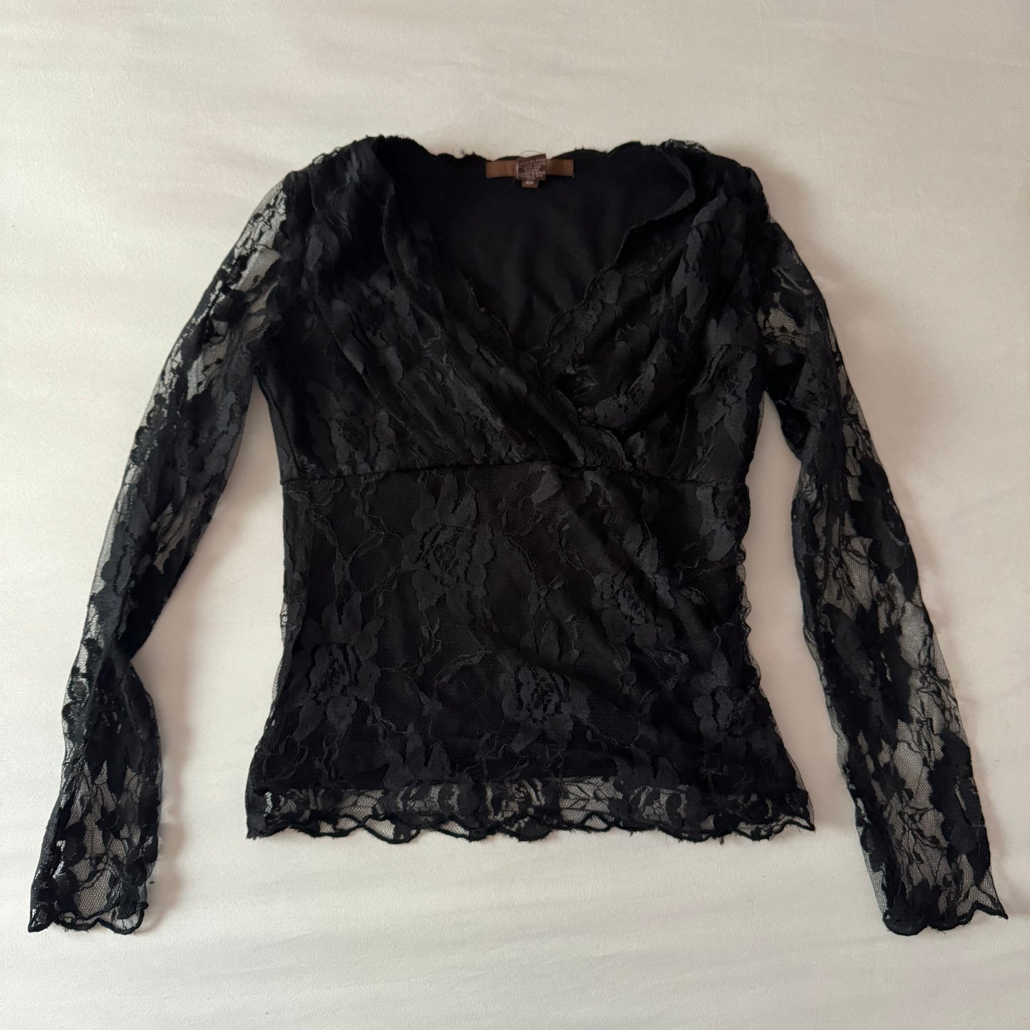 Black ‘Galeno’ Whimsygoth Floral Mesh Lacey Long Sleeve