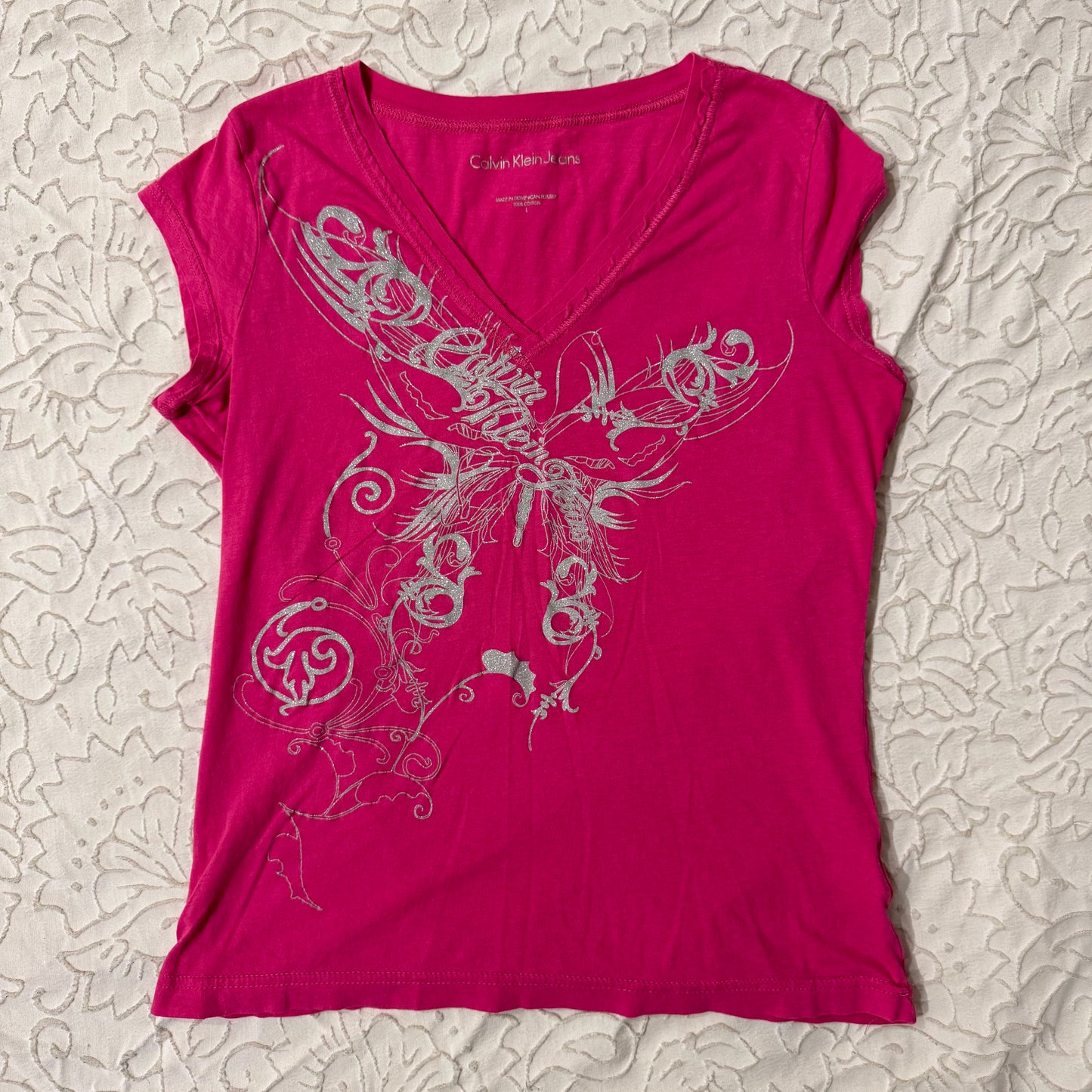 Pink ‘Calvin Klein’ Cybery2k Graphic Shirt