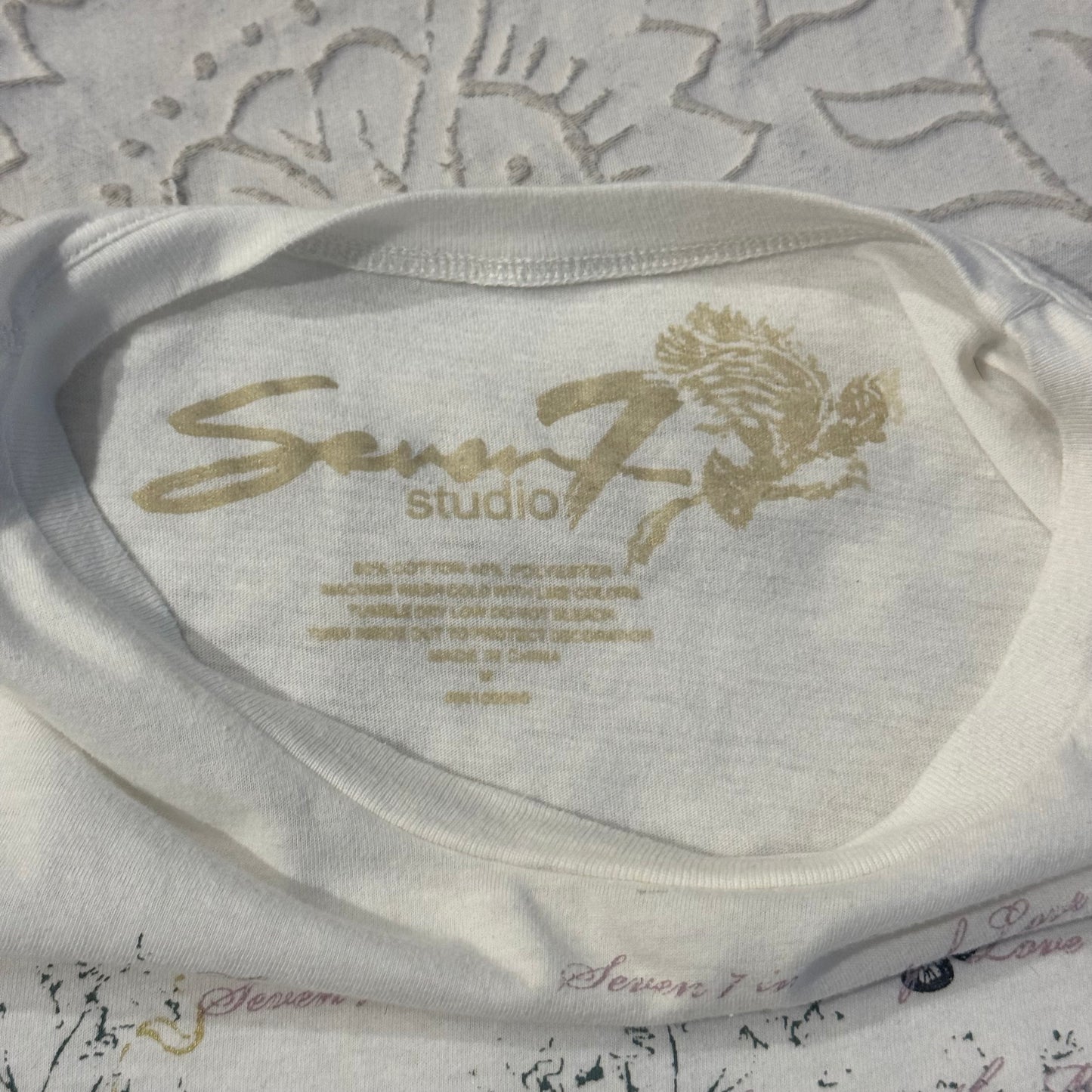 White ‘Seven7’ Cybery2K Angel Graphic Shirt