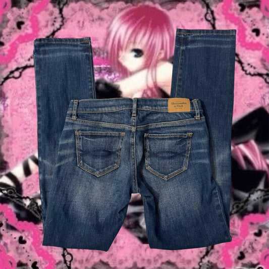 Denim Blue ‘Abercrombie & Fitch’ Low Rise Straight Legged Jeans