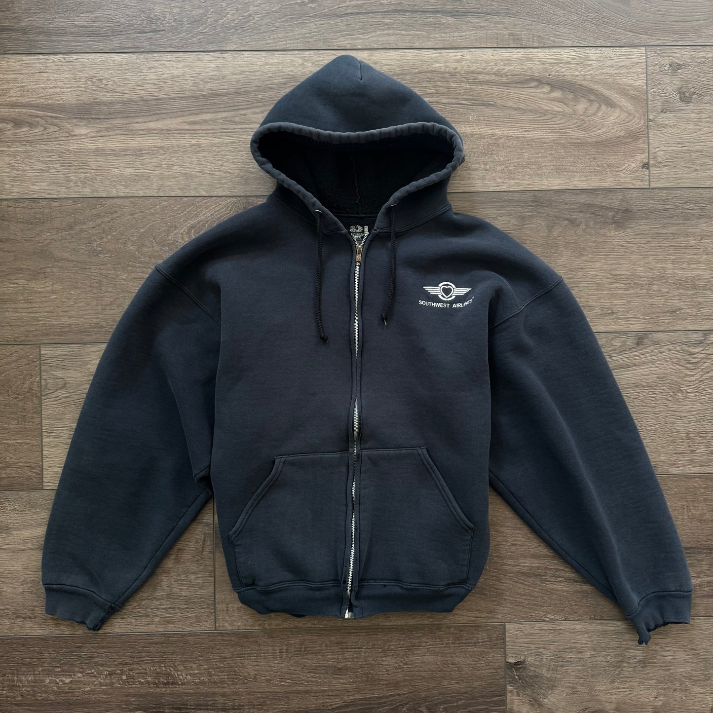 dark navy blue southwest airlines zip up hoodie jacket