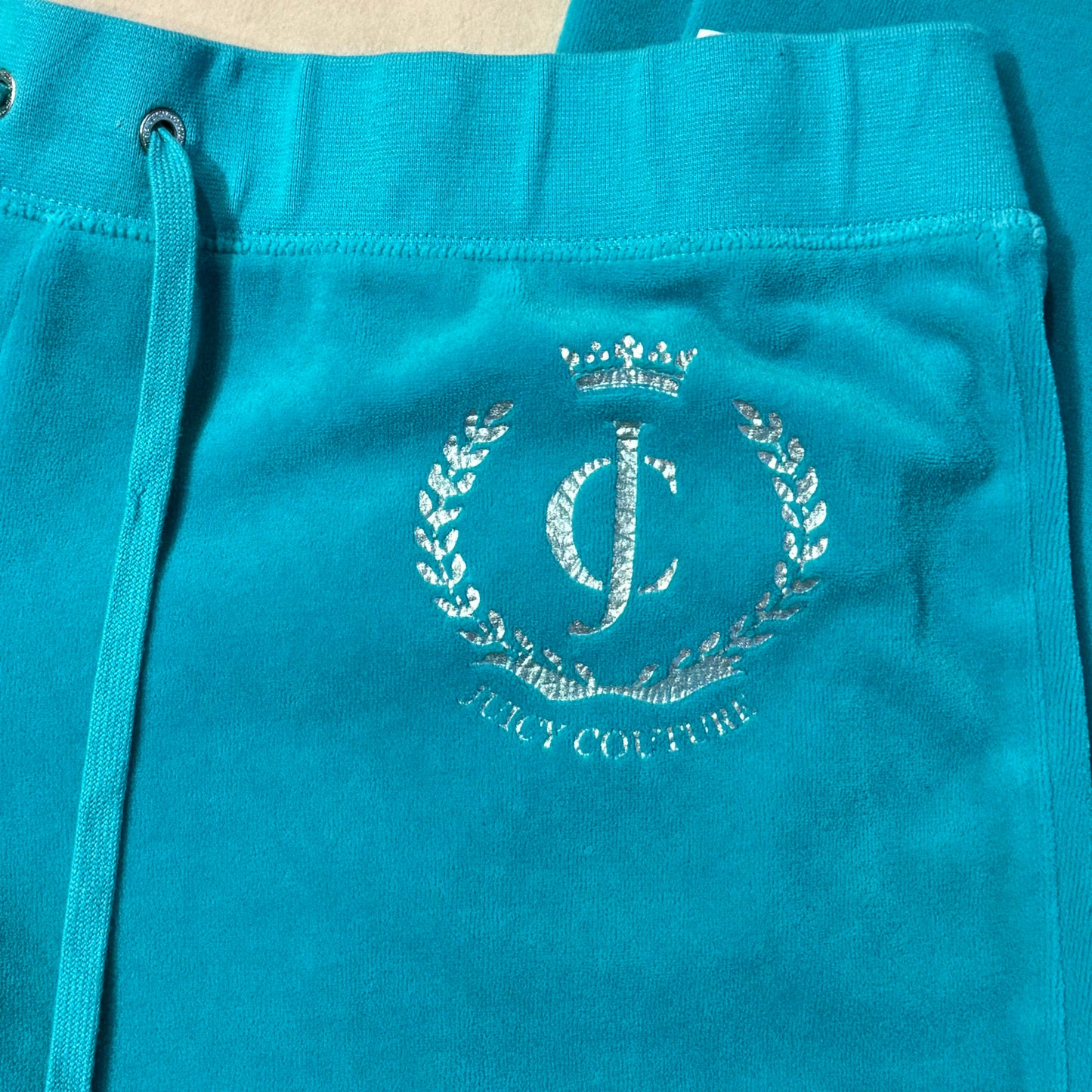 Dark Teal ‘Juicy Couture’ High Rise Flared Sweatpants