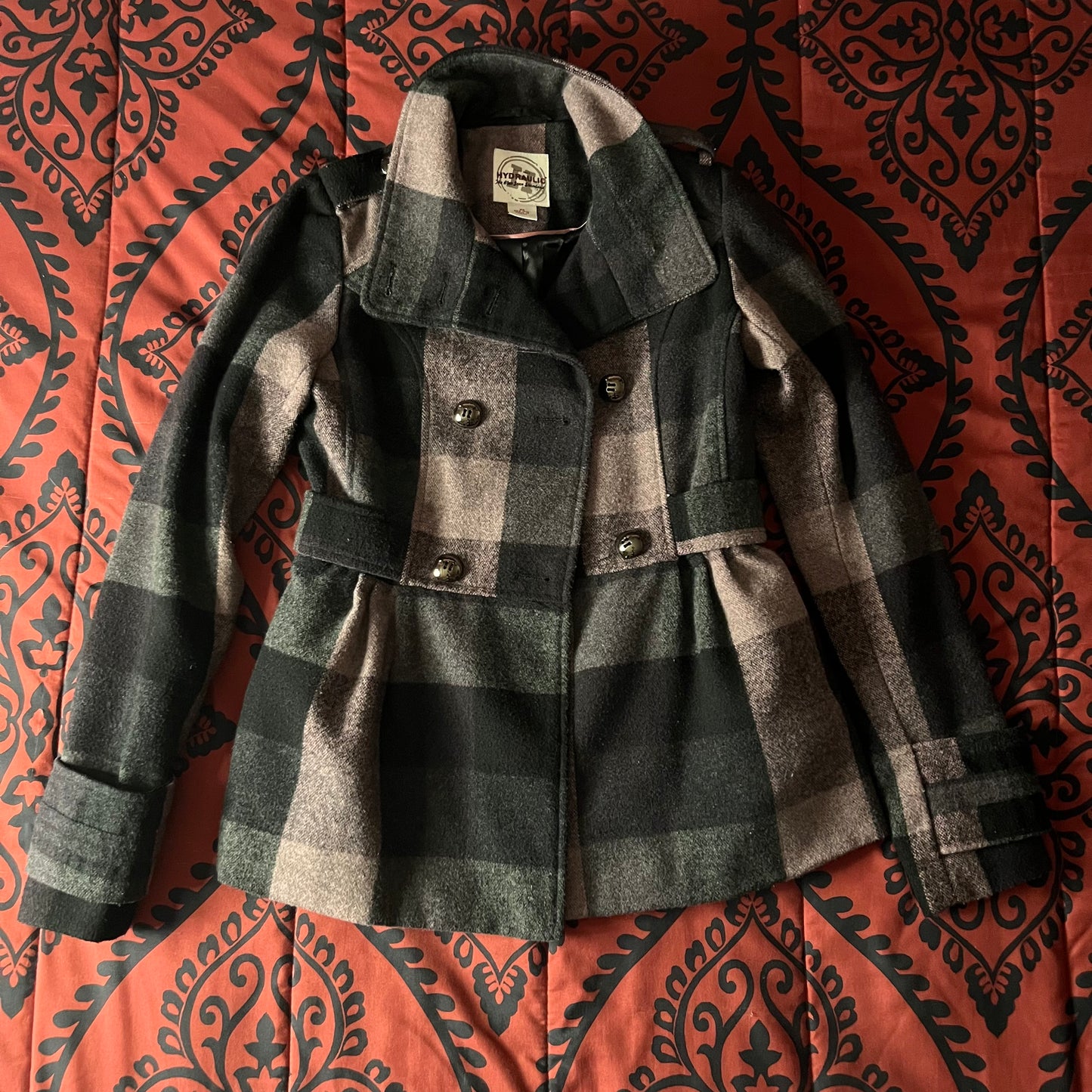 Black & Light Pink ‘Hydraulic’ Plaid Jacket