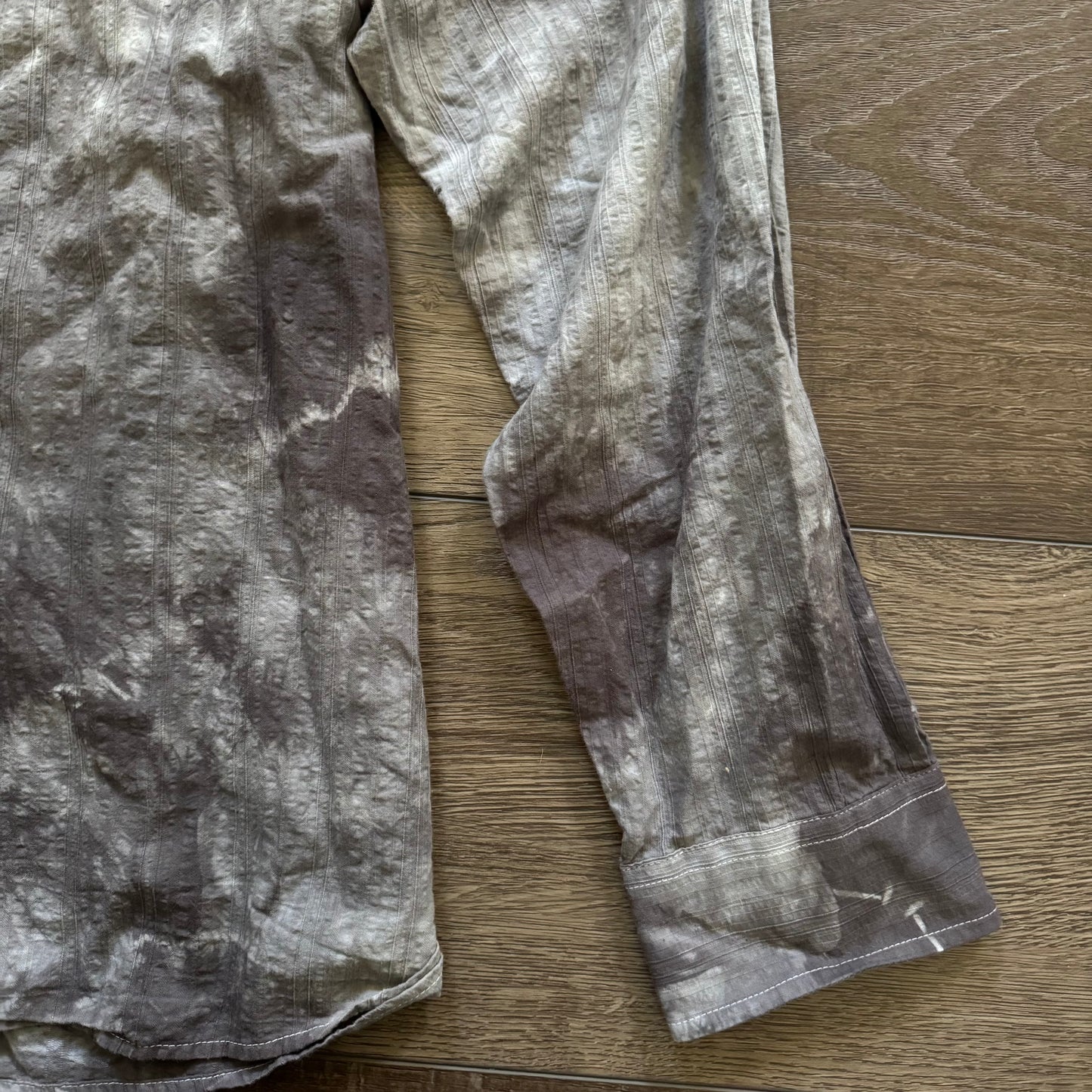 grey & black tie dye cybery2k cross button up men’s collared shirt