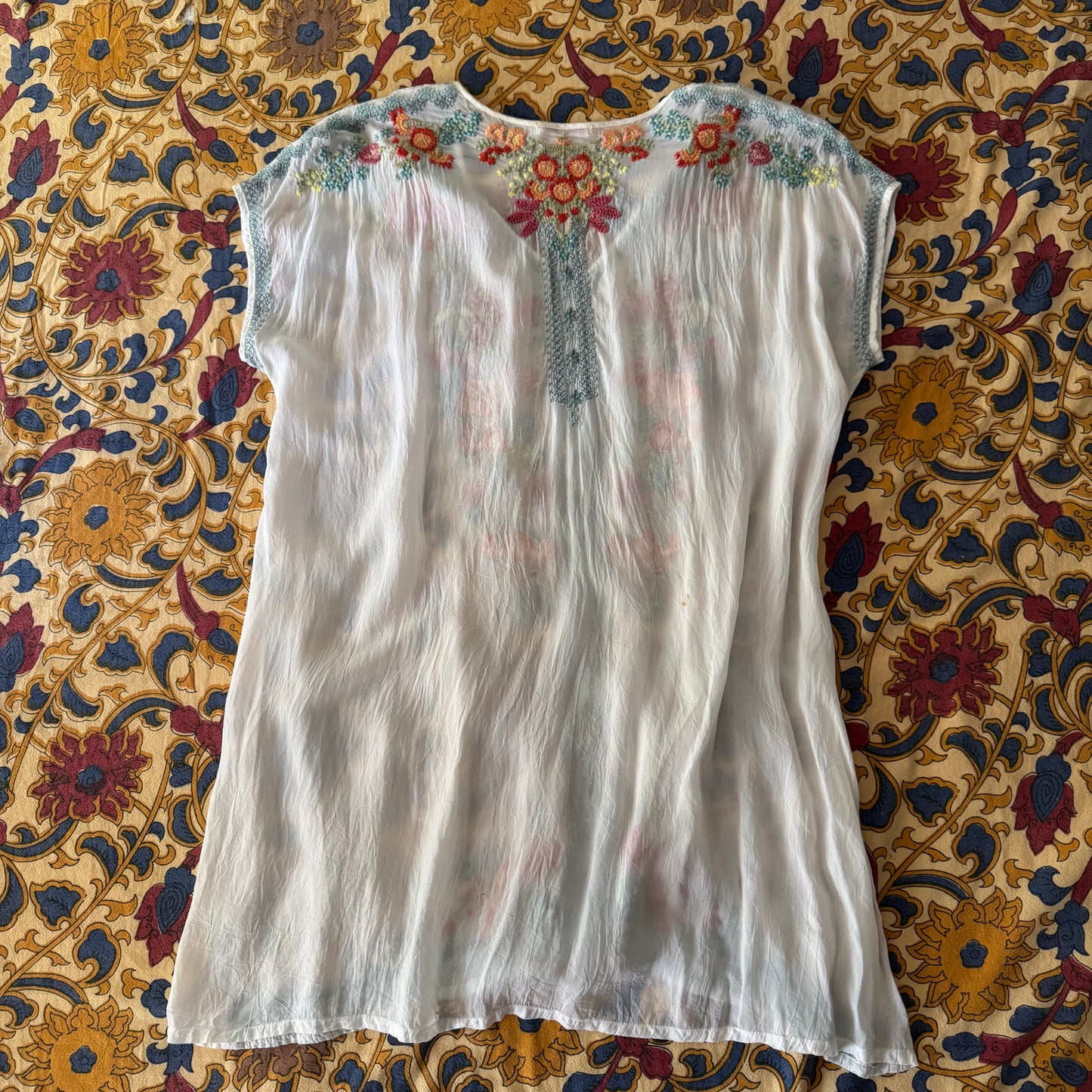 johnny was embroidered boho tunic mini dress