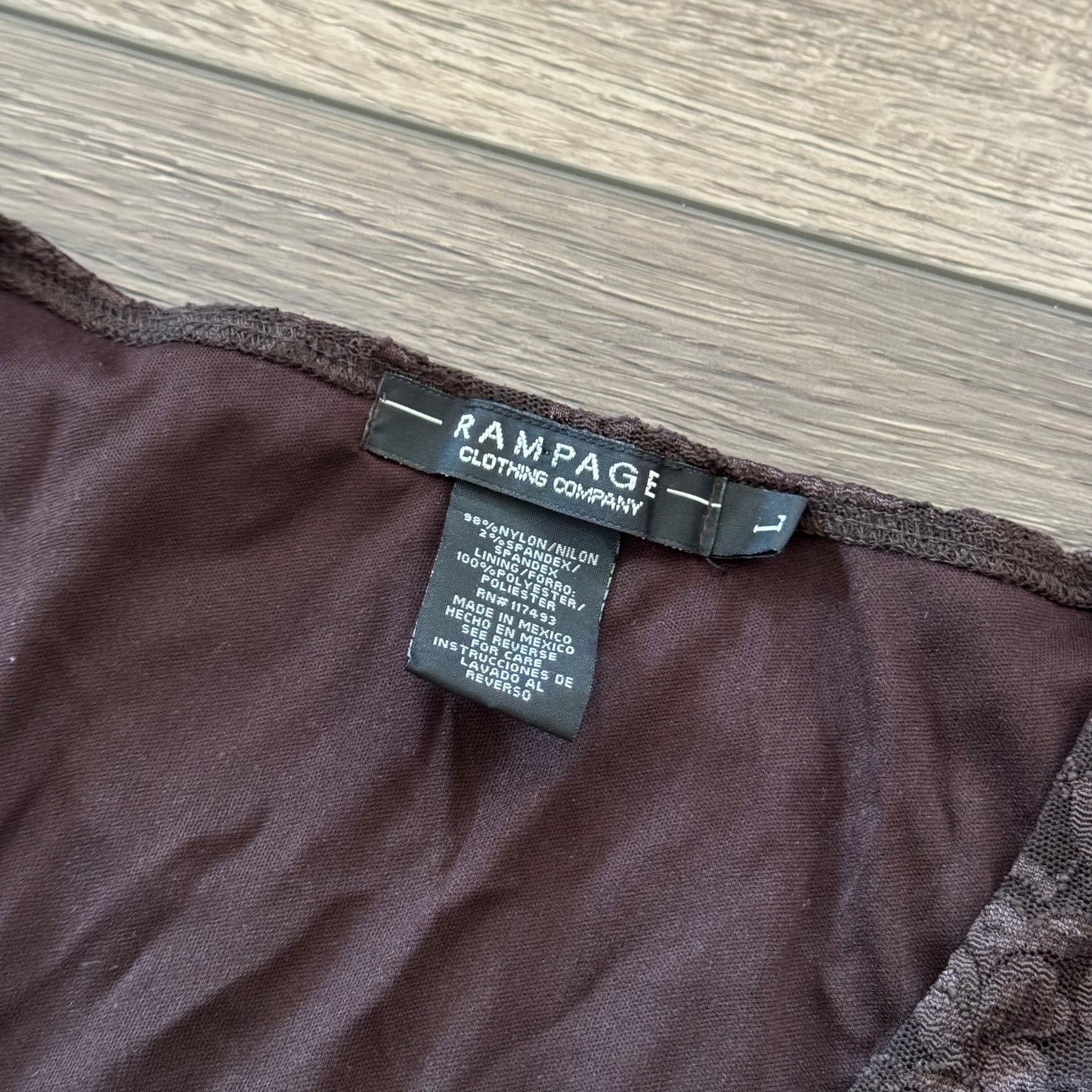 brown lace rampage grungy blouse (L)