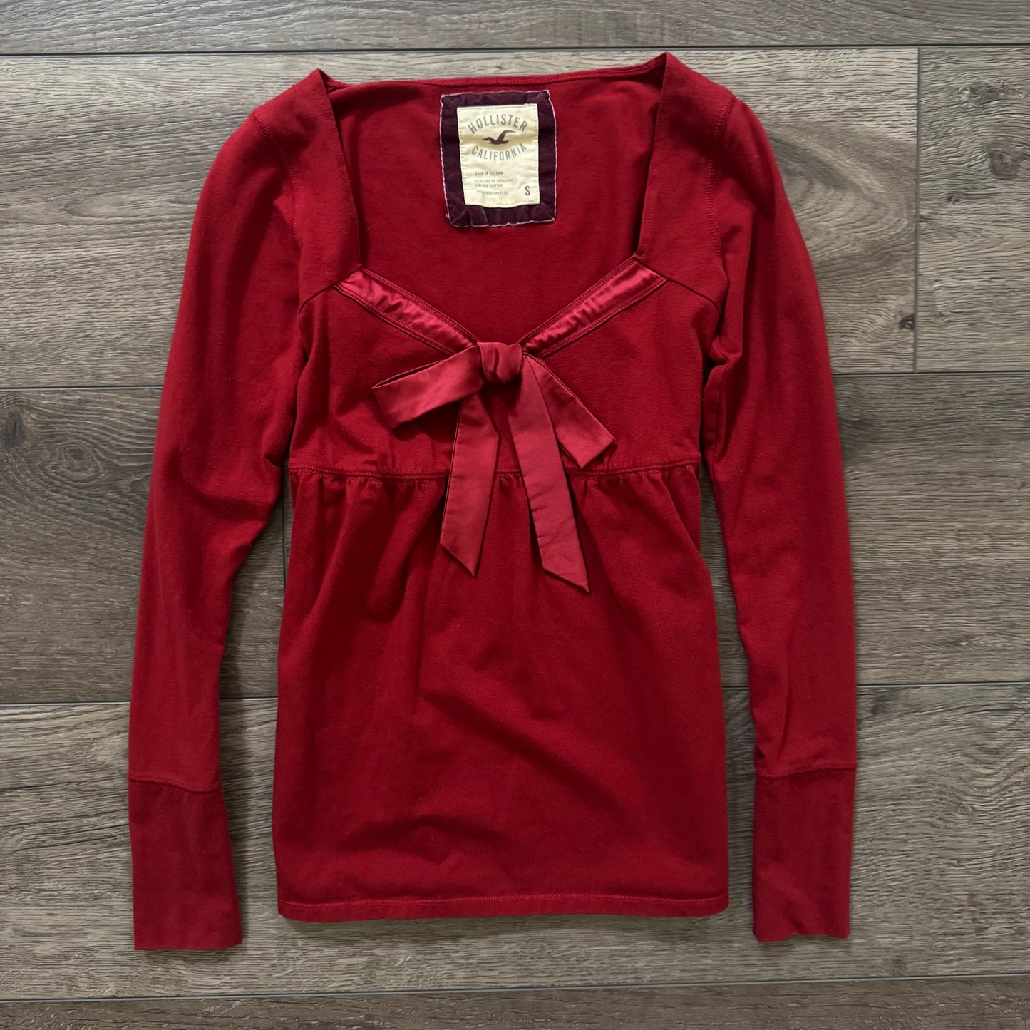 red hollister babydoll limited edition bow top