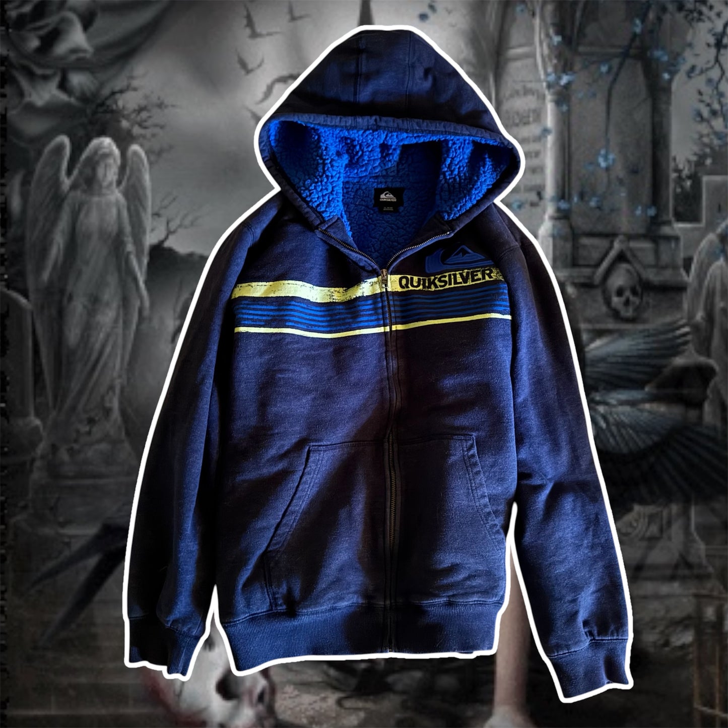 blue quicksliver fur hoodie jacket (Boys XL)