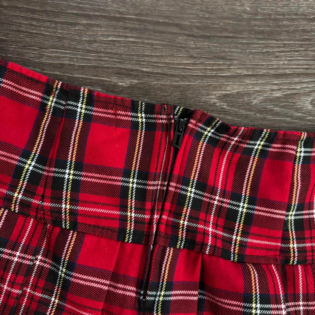 red plaid royal bones mini skirt (M)