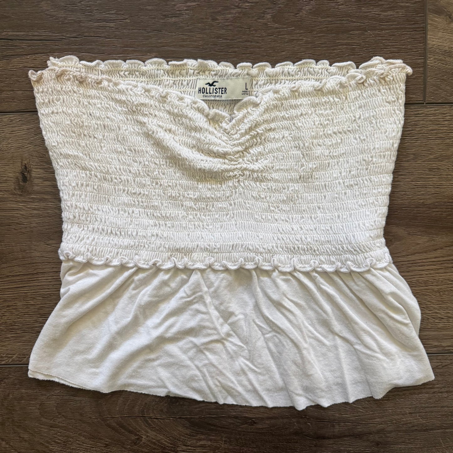 white stretchy boho hollister crop tube top